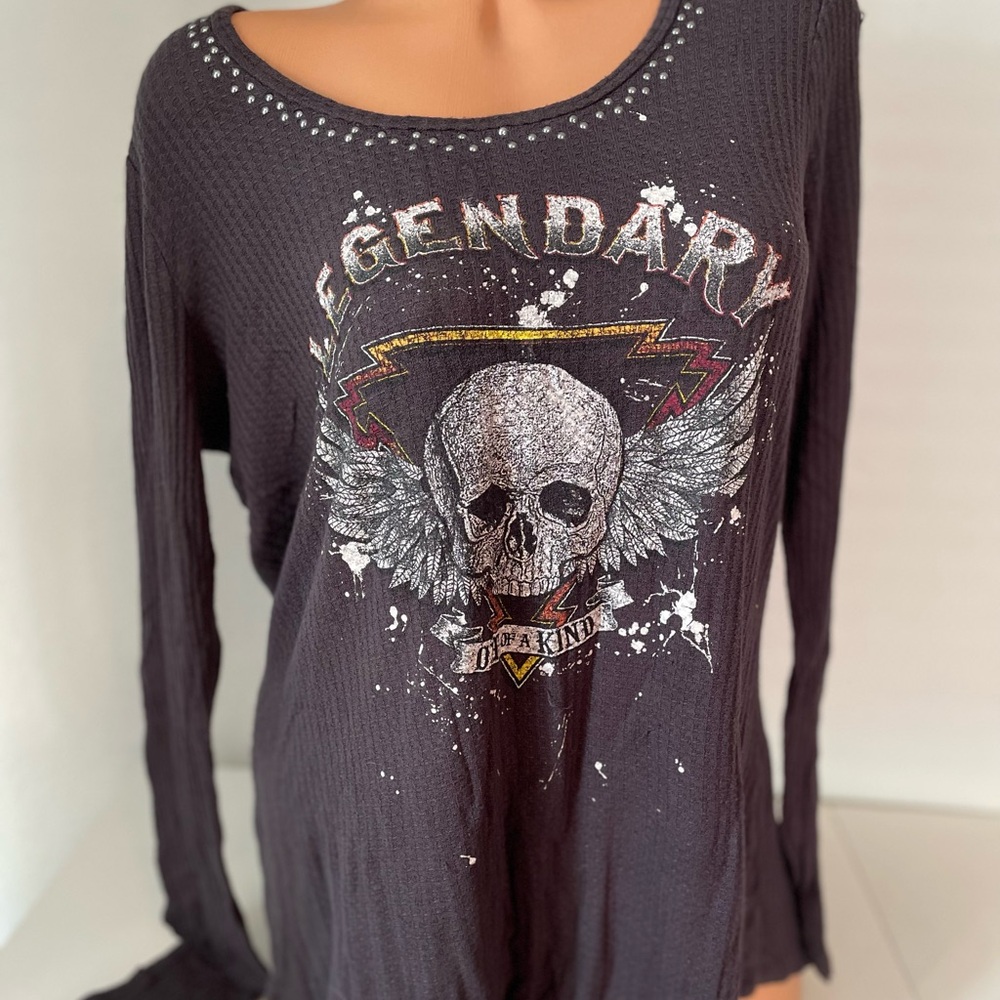 Torrid Black Graphic Long Sleeve Top